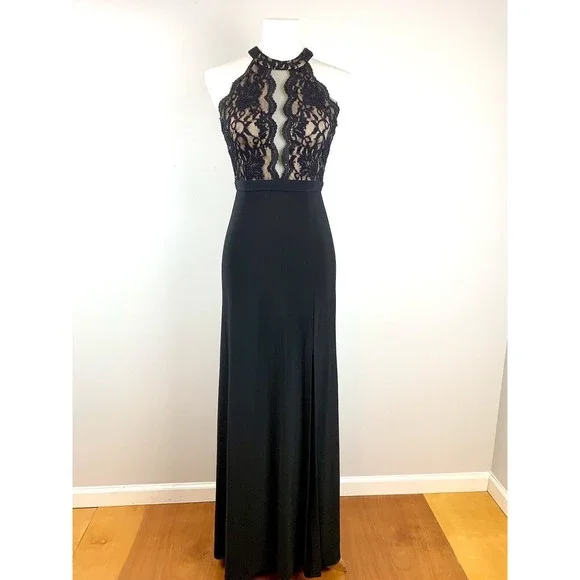 chinese dress ladies Morgan & Co 12938 Long Spaghetti Strap Evening Gown